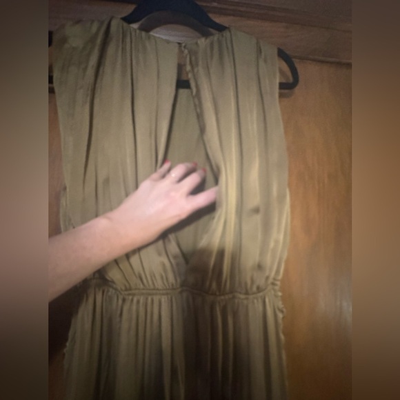 ZARA Like new! Classy Satin Jumpsuit w Buckle in Golden Bronze L - Picture 11 of 12